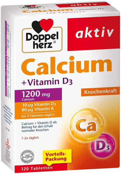 Doppelherz aktiv Calcium 1200 + Vitamin D3 Tabletten (120Stk.) Test - ❤️  Testbericht.de September 2022