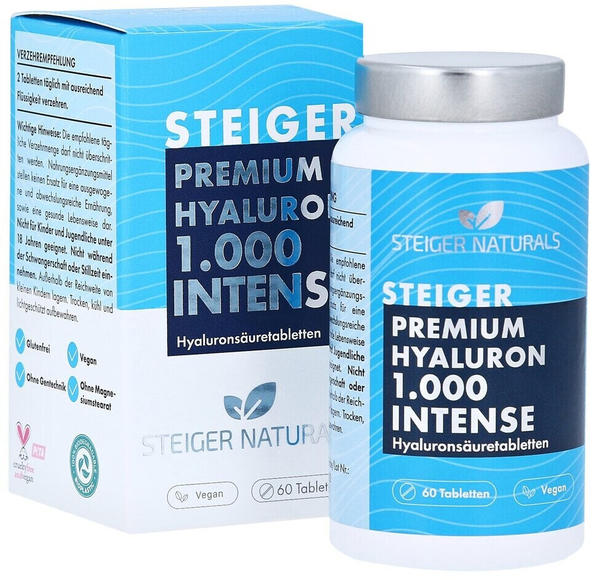 Steiger Naturals Premium Hyaluron 1000 Intense Tabletten (60Stk.)