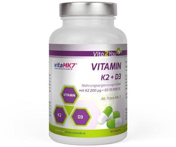 Vita2You Vitamin K2 + D3 Kapseln (180 Stk.)