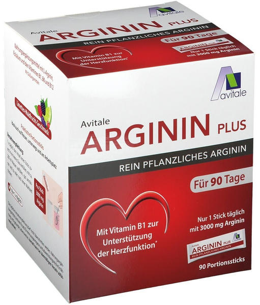 Avitale Arginin Plus Vitamin B1+B6+B12+Folsäure Sticks (90 x 5,9g)