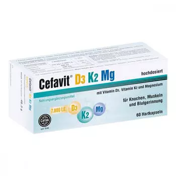 Cefak KG Cefavit D3 K2 MG 7.000 I.E. Hartkapseln (60 Stk.)