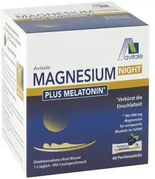 Avitale Magnesium Night plus Melantonin Pulver Sticks (60Stk.)