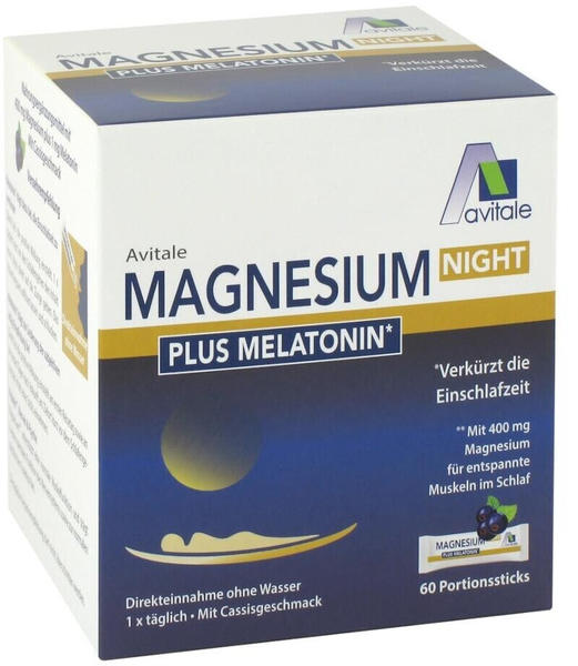 Avitale Magnesium Night plus Melantonin Pulver Sticks (60Stk.)