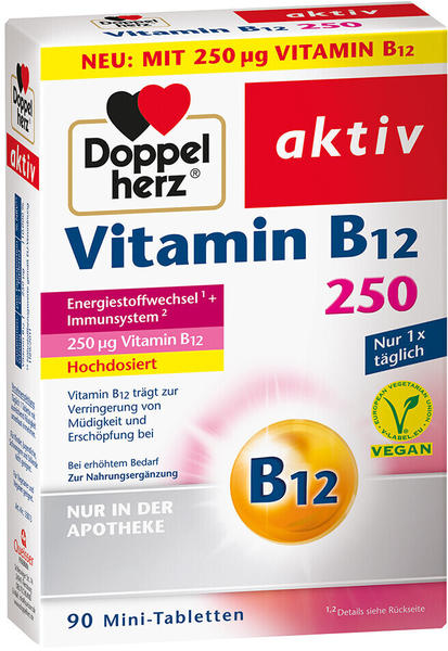 Doppelherz aktiv Vitamin B12 250 Mini-Tabletten (90 Stk.) Test ❤️ Jetzt ab  6,07 € (Januar 2022) Testbericht.de