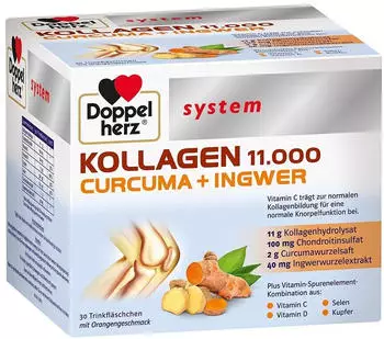 Doppelherz System Kollagen 11.000 Curcuma + Ingwer Trinkampullen (30 x 25ml)