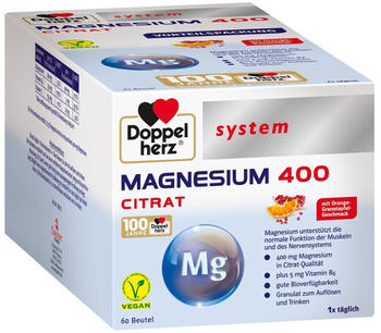 Doppelherz system Magnesium 400 Citrat Granulat (60 Stk.)