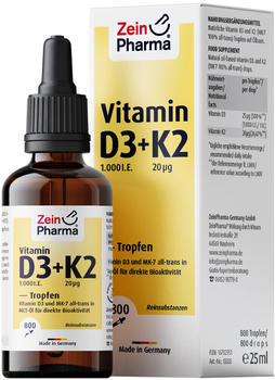 ZeinPharma Vitamin D3 1000 I.E. + K2 20µg Tropfen (25ml)