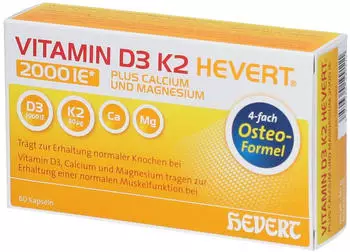 Hevert Vitamin D3 K2 plus Calcium Magnesium 200 I.E. Kapseln (60 Stk.)