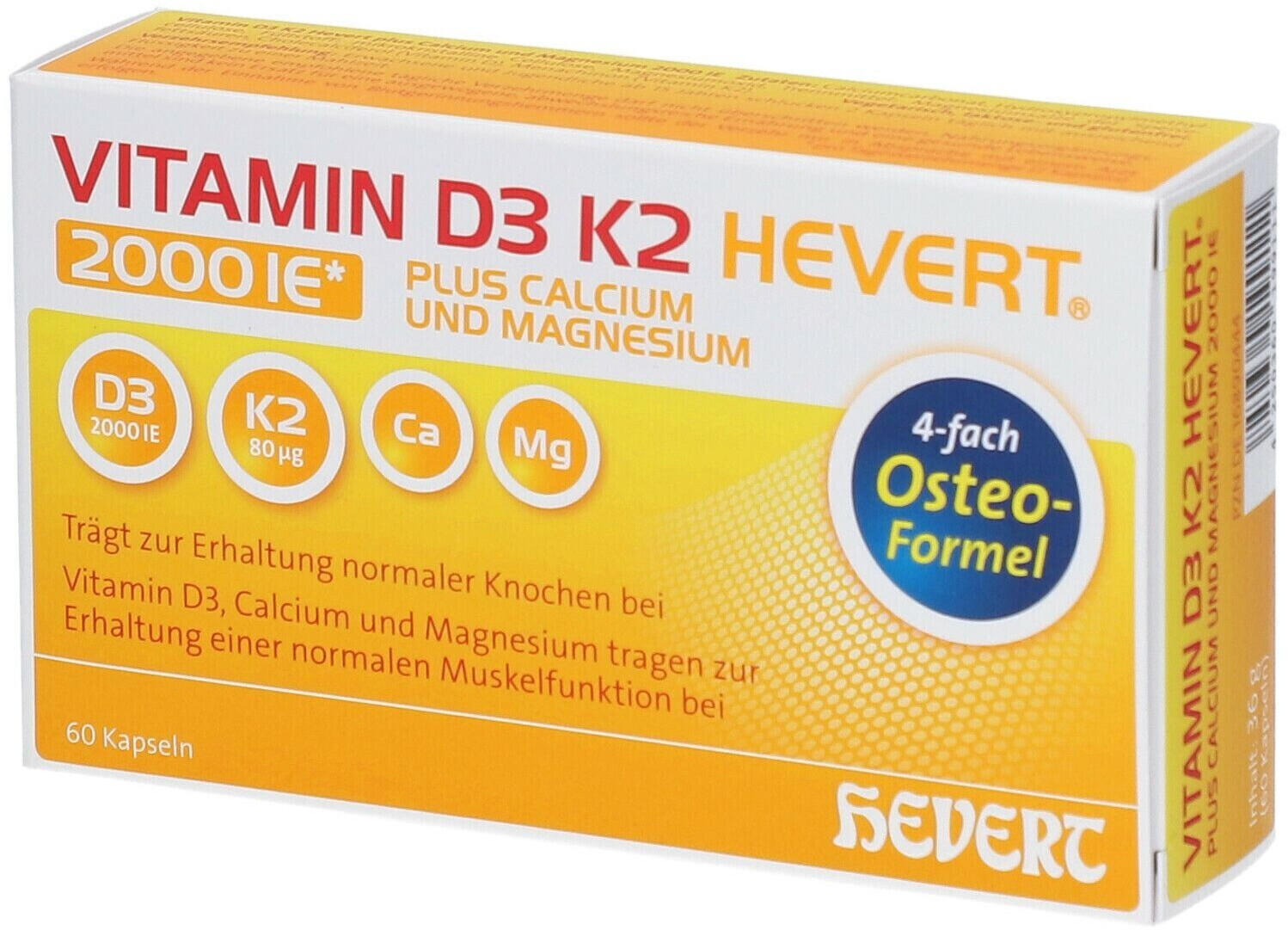 Hevert Vitamin D3 K2 plus Calcium Magnesium 200 I.E. Kapseln (60 Stk