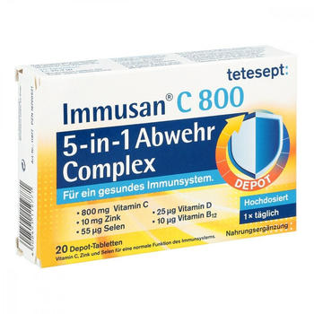 Tetesept Immusan C 800mg 5-in-1 Abwehr Complex Tabletten (20 Stk.)