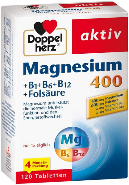 Doppelherz Magnesium 400+B1+B6+B12+Folsäure Tabletten (120Stk.)