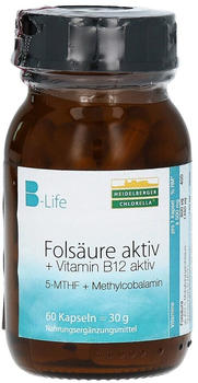Heidelberger Chlorella Fols&auml;ure Aktiv plus Vitamin B12 aktiv Kapseln (60 Stk.)