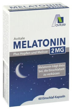 Avitale Melatonin 2 mg plus Hopfen und Melisse Kapseln (60 Stk.)