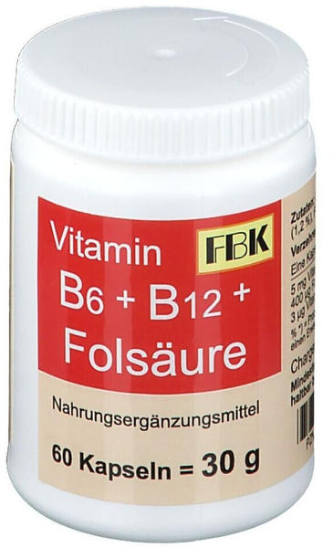 FBK-Pharma Vitamin B6 + B12 + Folsäure Kapseln (60 Stk.)