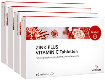 Medicom Zink Plus Vitamin C Tabletten (4 x 60 Stk.)