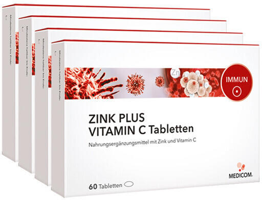 Medicom Zink Plus Vitamin C Tabletten (4 x 60 Stk.)