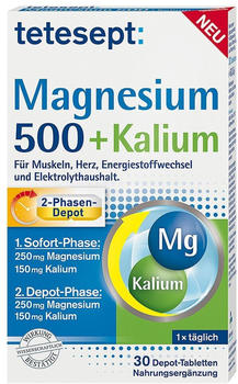 Tetesept Magnesium 500 + Kalium Tabletten (30 Stk.)
