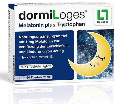 Dr. Loges dormiLoges 1mg Melatonin plus Tryptophan Filmtabletten (60 Stk.)
