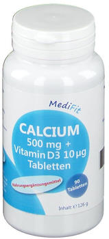 ApoFit Calcium 500mg + Vitamin D3 10µg Tabletten (90 Stk.)