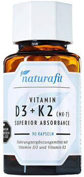 Naturafit Vitamin D3 + K2 MK-7 superior absorber Kapseln (90 Stk.)