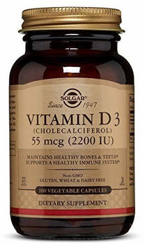 Solgar 55 mcg Vitamin D3 Vegetable Capsules (100 pcs)