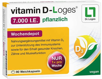 Dr. Loges Vitamin D-Loges 7.000 I.E. pflanzlich Weichkapseln (90 Stk.)