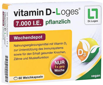 Dr. Loges Vitamin D-Loges 7.000 I.E. pflanzlich Weichkapseln (60 Stk.)