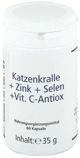 Eder Health Nutrition Katzenkralle+Zink+Selen+Vitamin C-Antiox Kapseln (60 Stk.)