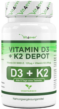 Vit4ever Vitamin D3 5000 I.E. 125µg + Vitamin K2 200µg Tabletten (365 Stk.)
