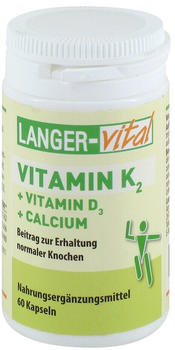 Langer vital Vitamin K2 + D3 + Calcium Kapseln (60 Stk.)