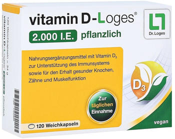 Dr. Loges Vitamin D-Loges 2000 I.E. pflanzlich Weichkapseln (120 Stk.)