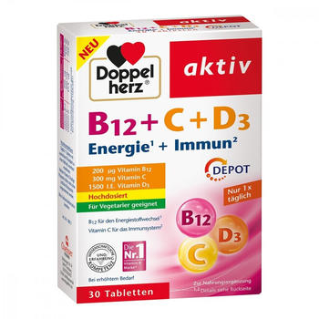 Doppelherz aktiv B12 + C + D3 Depot aktiv Tabletten (30 Stk.)