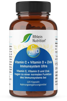 R(h)ein Nutrition Vitamin C + Vitamin D + zink Immunsystem Ultra Kapseln (120 Stk.)