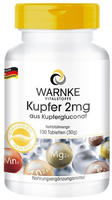 PZN-DE 11000500, Warnke Vitalstoffe Kupfer 2 mg aus Kupfergluconat Tabletten 30...