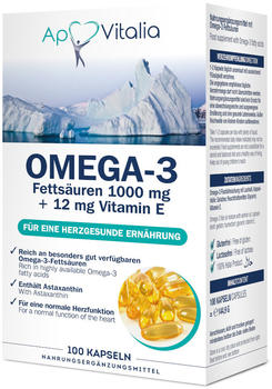 PharmaVital Omega-3 Fettsäuren 1000mg + 12mg VItamin E Kapseln (100 Stk.)