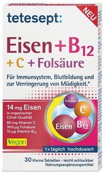 Tetesept Eisen + B12 + C + Folsäure kleine Tabletten (30 Stk.)