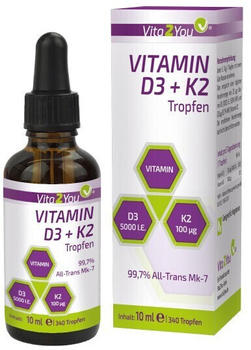 Vita2You Vitamin D3 + K2 Tropfen (10ml)