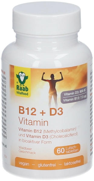 Raab Vitalfood Vitamin B12 + D3 Lutschtabletten (60 Stk.)