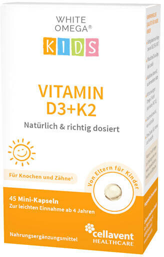 Cellavent White Omega Kids Vitamin D3 + K2 Kapseln (45 Stk.)