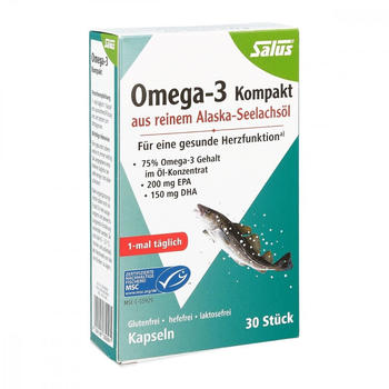 Salus Pharma Omega-3 Kompakt aus reinem Alaska-Seelachsöl Kapseln (30 Stk.)
