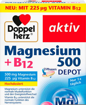 Doppelherz aktiv Magnesium 500 + B12 2-Phasen Depot Tabletten (30 Stk.)