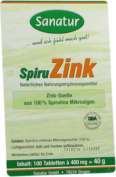 Sanatur Spiruzink Zink Spirulina Tabletten (100 Stk.)