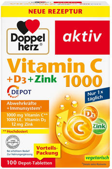Queisser Doppelherz Vitamin C 1000 + D3 + Zink Depot Tabletten (100 Stk.)