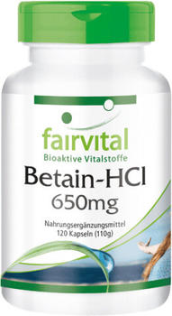 Fairvital Betain HCL 650mg Kapseln (120 Stk.)