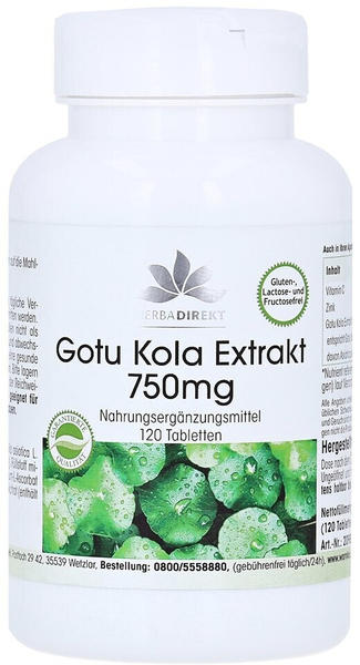 Warnke Gesundheit Gotu Kola Extrakt 750mg Tabletten (120 Stk.)