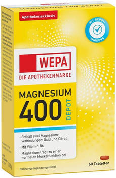 Wepa Magnesium 400 Depot + B6 Tabletten (60 Stk.)