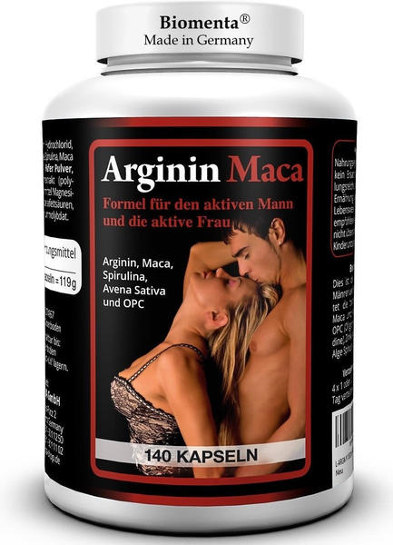 Biomenta L-Arginin plus Maca 1500 mg Kapseln (140 Stk.)