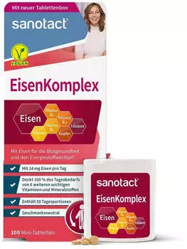 sanotact Eisen Komplex Mini-Tabletten (100 Stk.)