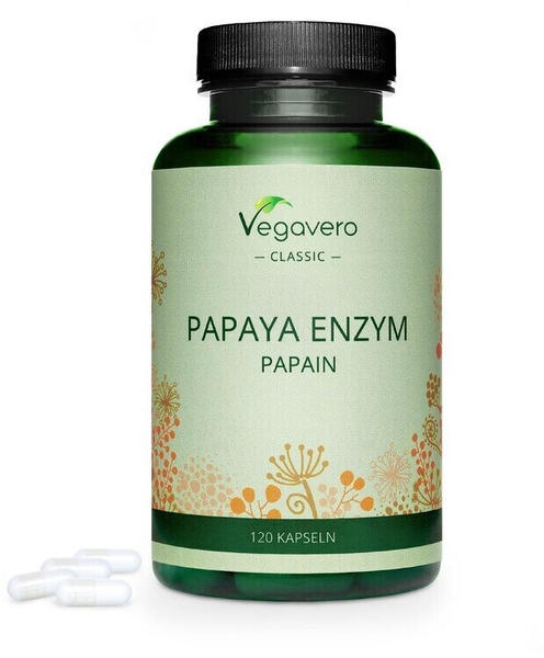 Vegavero Papaya Enzym Kapseln Papain (120Stk.)
