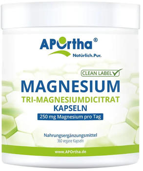 Aportha Magnesium Tri-Magnesiumdicitrat vegan Kapseln (360 Stk.)